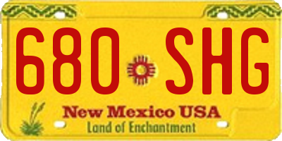 NM license plate 680SHG