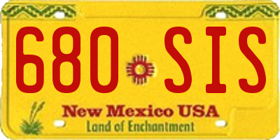 NM license plate 680SIS