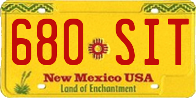 NM license plate 680SIT
