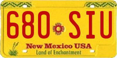 NM license plate 680SIU