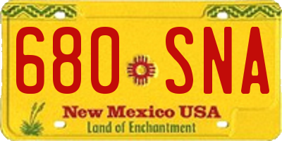 NM license plate 680SNA