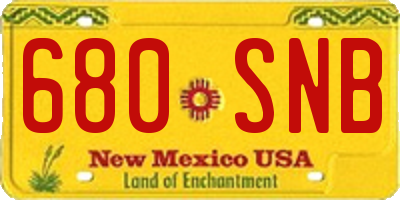 NM license plate 680SNB