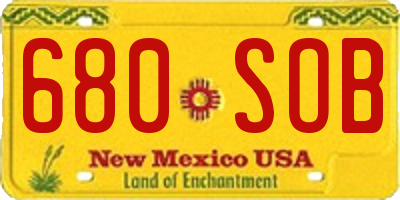 NM license plate 680SOB