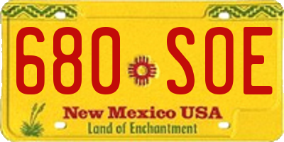 NM license plate 680SOE