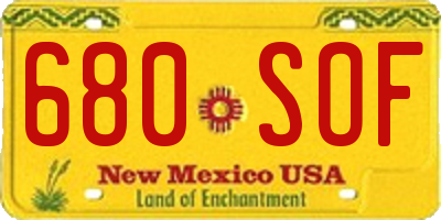 NM license plate 680SOF