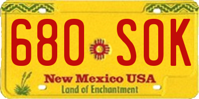 NM license plate 680SOK