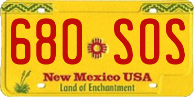 NM license plate 680SOS