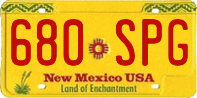 NM license plate 680SPG