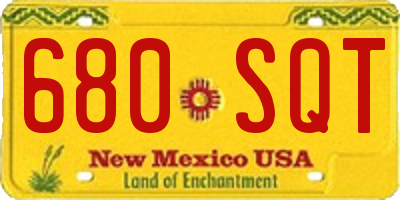 NM license plate 680SQT