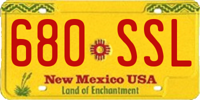 NM license plate 680SSL