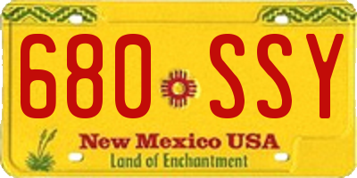 NM license plate 680SSY