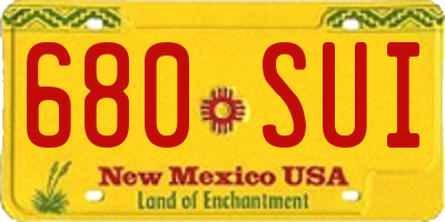 NM license plate 680SUI