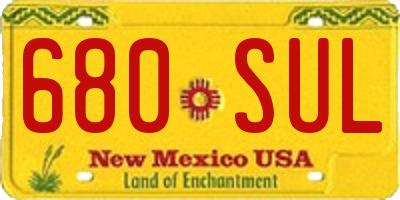 NM license plate 680SUL