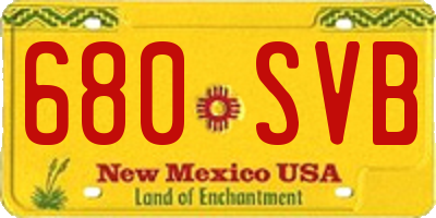 NM license plate 680SVB
