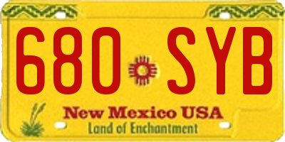 NM license plate 680SYB