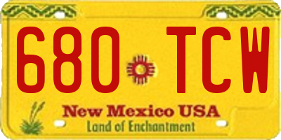 NM license plate 680TCW