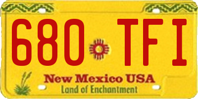 NM license plate 680TFI