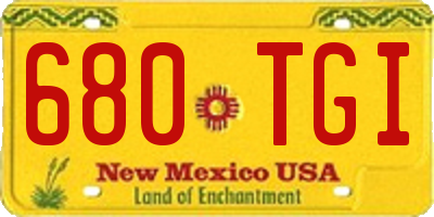 NM license plate 680TGI