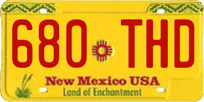NM license plate 680THD