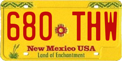 NM license plate 680THW