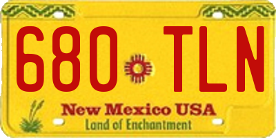 NM license plate 680TLN