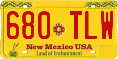 NM license plate 680TLW