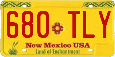 NM license plate 680TLY