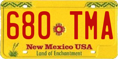 NM license plate 680TMA