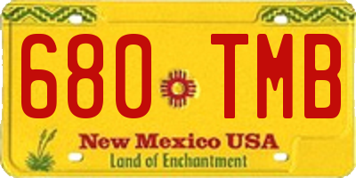 NM license plate 680TMB