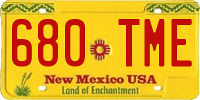 NM license plate 680TME