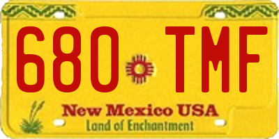 NM license plate 680TMF