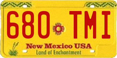 NM license plate 680TMI