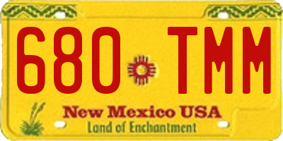 NM license plate 680TMM