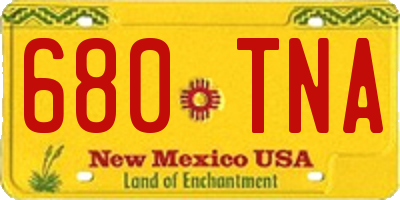 NM license plate 680TNA