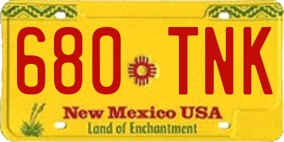 NM license plate 680TNK