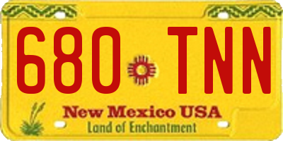 NM license plate 680TNN