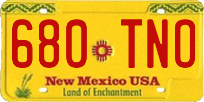 NM license plate 680TNO