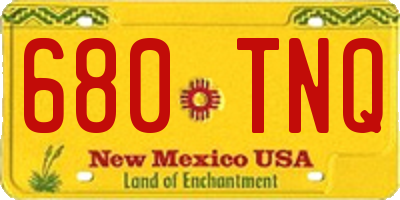 NM license plate 680TNQ