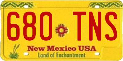NM license plate 680TNS