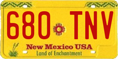 NM license plate 680TNV