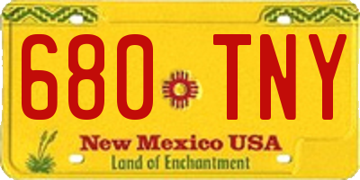 NM license plate 680TNY