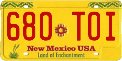 NM license plate 680TOI