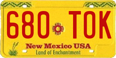 NM license plate 680TOK