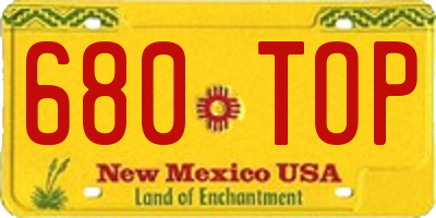 NM license plate 680TOP