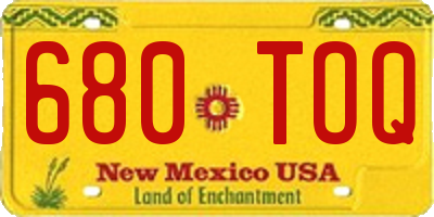 NM license plate 680TOQ