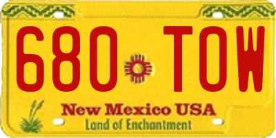 NM license plate 680TOW