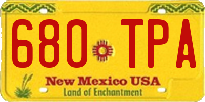 NM license plate 680TPA