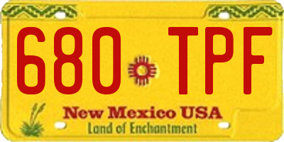 NM license plate 680TPF