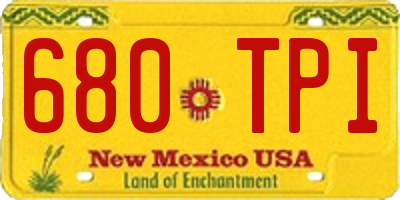 NM license plate 680TPI