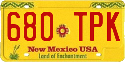 NM license plate 680TPK